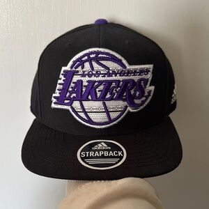 Los Angeles Lakers Black and Purple Adidas Strapback Hat